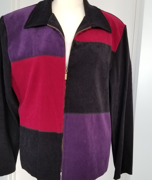 Microsuede Block Pattern Jacket - Picture 7 of 7